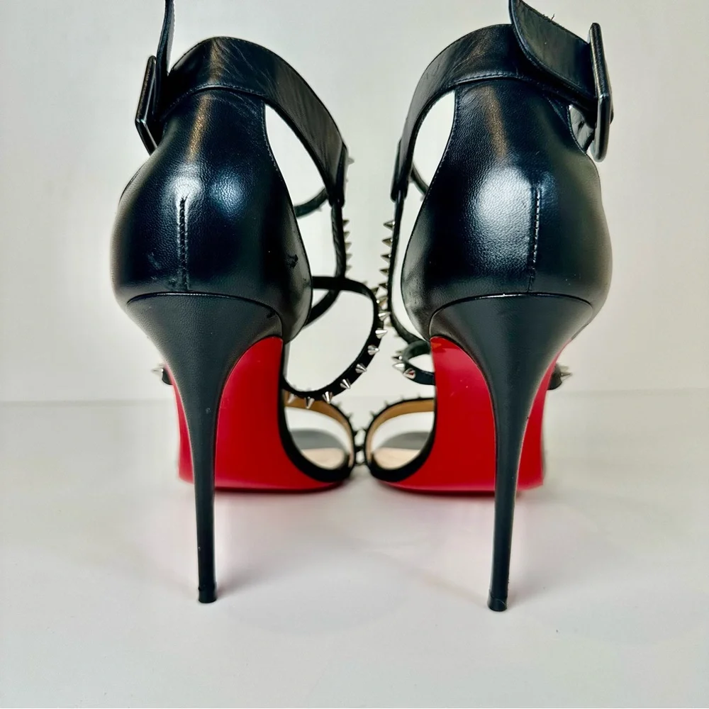 ✨ Christian Louboutin “So Me” Studded Strappy Sandals | Size 39 Black | Red Sole - Picture 7 of 12